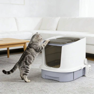 Bac à litière pour chat facile à nettoyer
