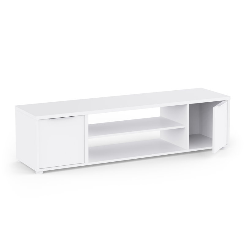 Svetolik Unfinished TV Stand, 39.1cm H x 151.4cm W x 39.6cm D, White
