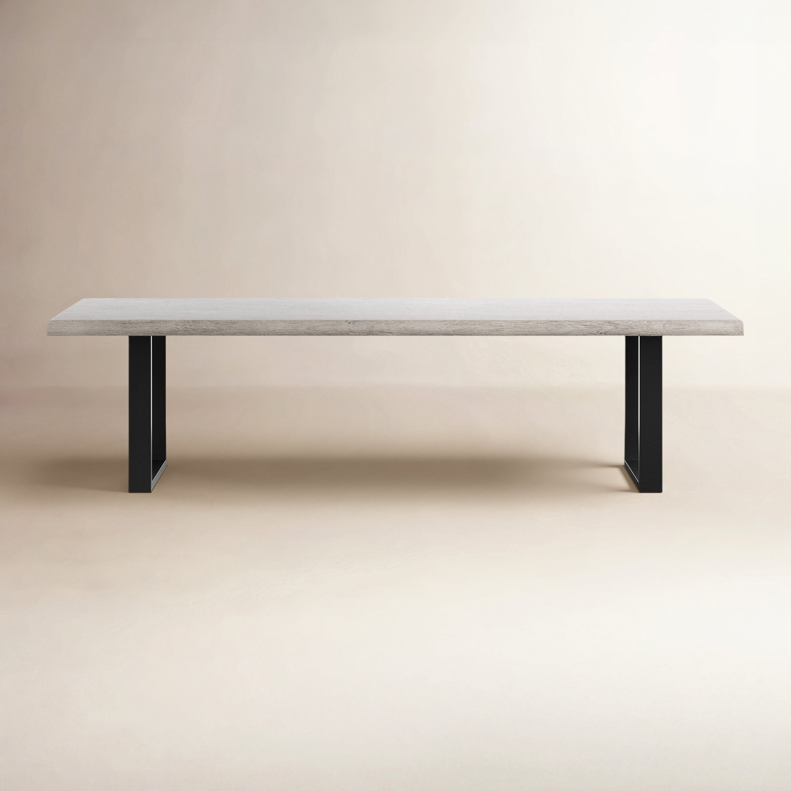 Colin Dining Table, 29.75"H x 79"L x 40"W, Black, Sandblasted Gray