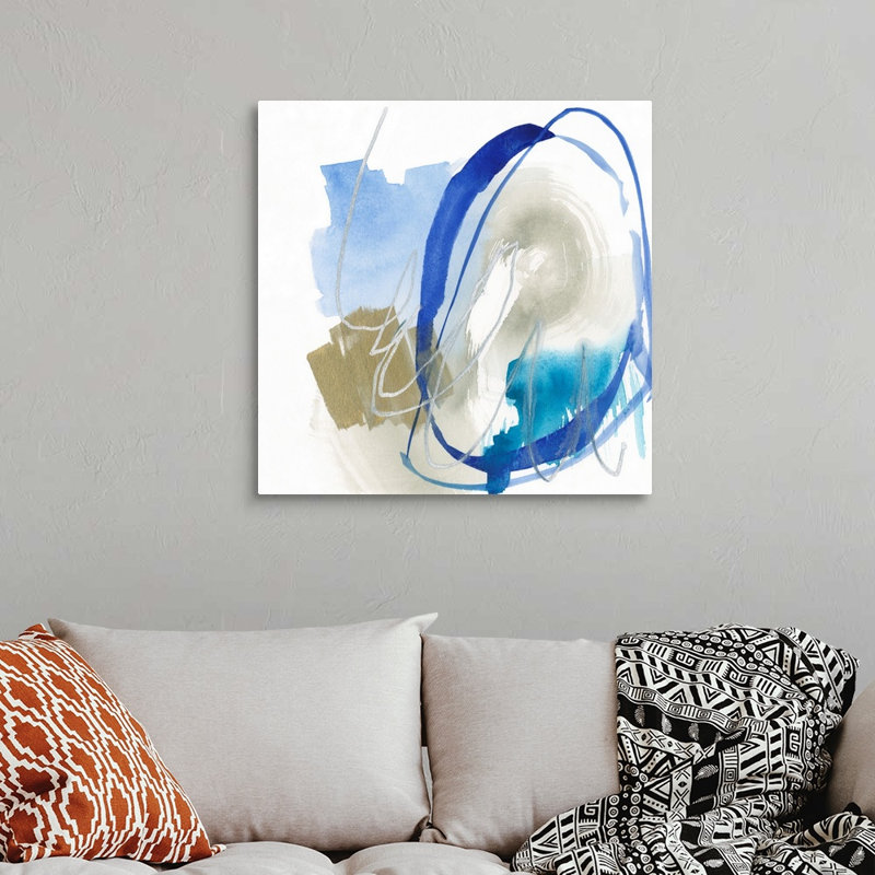 Cobalt Surround II par Jennifer Goldberger - reproduction d'art, H 30 po x l 30 po x P 1,25 po, Toile tendue