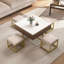 Square Lift-Top Coffee Table Set With Storage & 4 Ottomans
