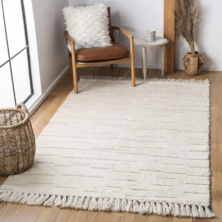 Maja Handmade Tufted Wool Ivory/Beige Area Rug Kelly Clarkson Home Rug Size: Rectangle 5' x 8