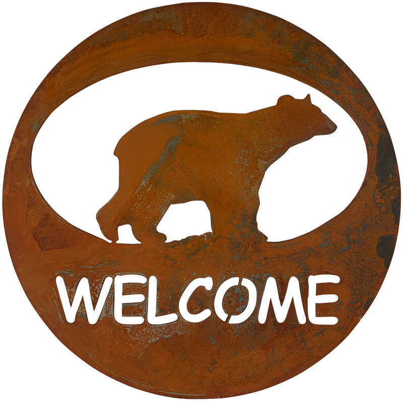 Ours, cercle de bienvenue, Patine rouillée naturelle