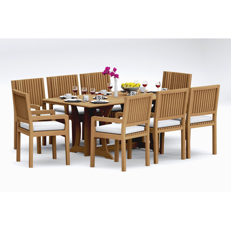 Maldives Teak Wood Patio Dining Set with, 8