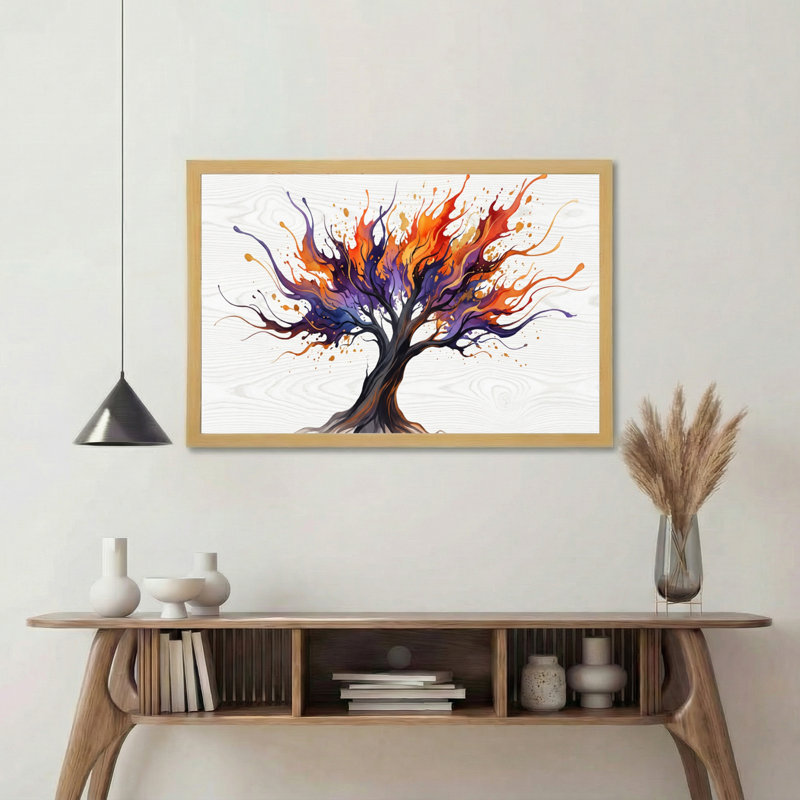 «Abstract Flame Tree», ensemble de 1 reproduction d'art sur toile tendue, H 12 po x l 18 po