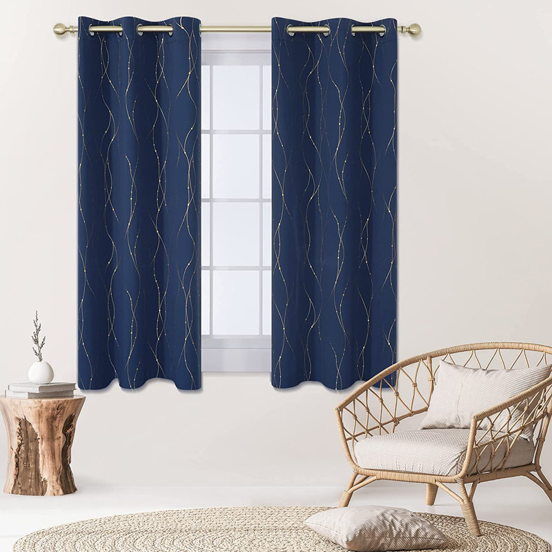 Rideaux occultant et isolant Kellea, L 52 po x L 63 po, Bleu marine