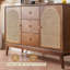 Buffet en noyer massif de style Mid-Century