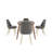 Larissa Mid-Century Modern Tapered Dining Set - Finish, Gray Velvet, 63" Dining Table And 4 Chairs-240664756