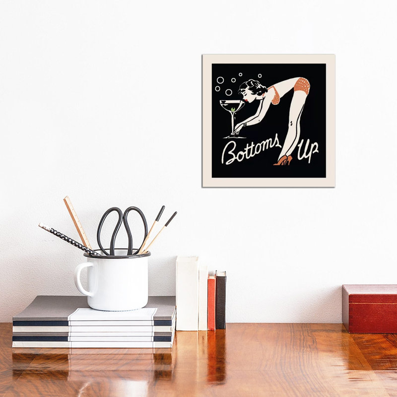 Bottoms Up - Vintage Ad Poster - Wrapped Canvas Print