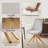 Swivel Fabric Upholstered Office Chair With Solid Wood Base-492245352