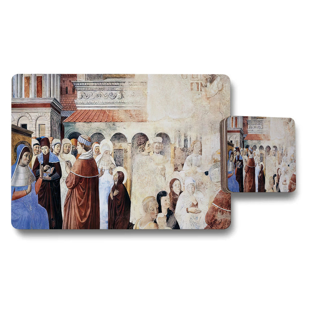 Renaissance Artwork Placemat and Coaster Set for Dining Table