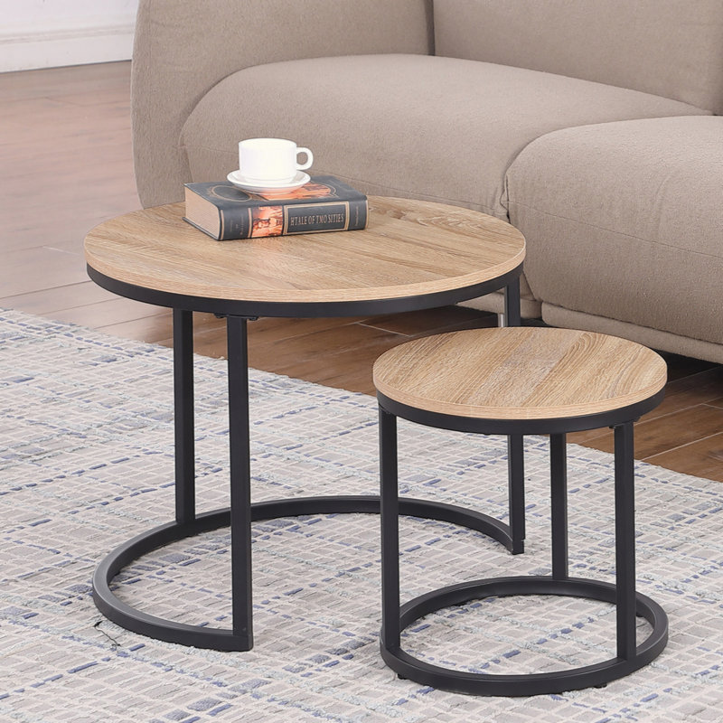Table d'appoint ronde, table basse d'appoint, peu encombrante, style industriel moderne