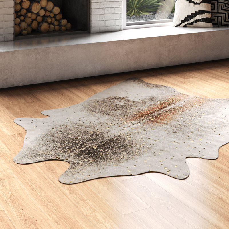 Williston Forge Terrazas Pewter/Gold Rug & Reviews | Wayfair