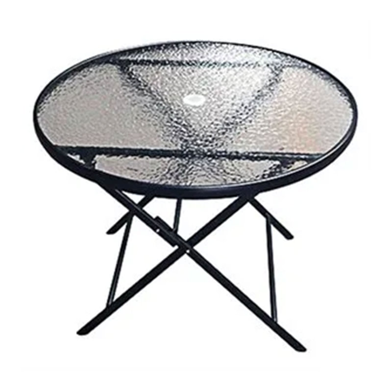 Giovannella Round Metal Outdoor Dining Table With Umbrella Hole , 35'' in. W 35'' in. D