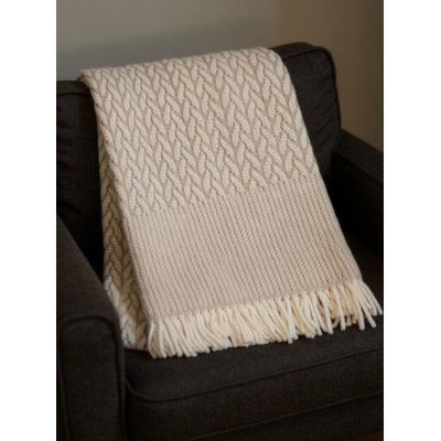 55" X 70" Cinnamon Cotton Blend Woven Plush Throw Blanket with Fringe