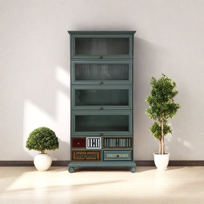 Simple retro art style bookcase