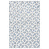 Metro 388 Hand Tufted Wool/Cotton Damask Rug in Ivory/Blue