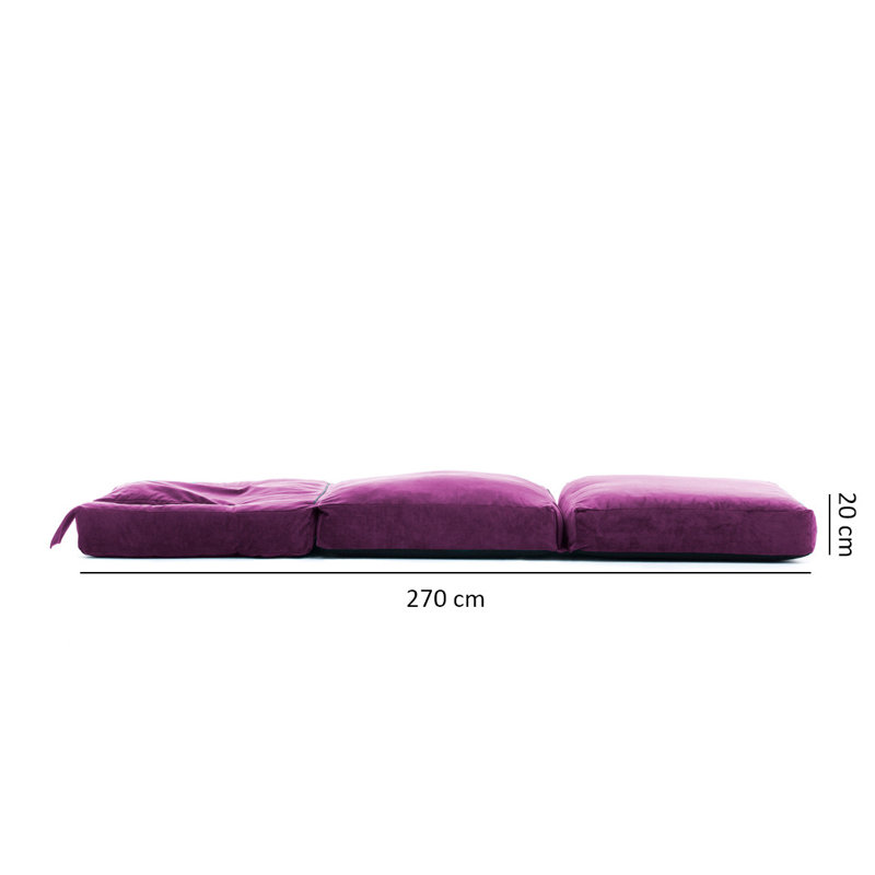 Fauteuil futon large de 35,4 po Elvin, Mélange de polyester mauve
