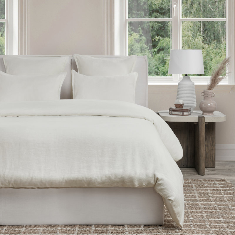 Talia Duvet Cover, Ivory, Queen Duvet Cover