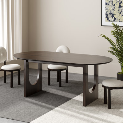 79" Soild Wood Dining Table Oval Kitchen Tables