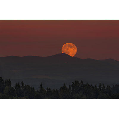 Full Moon Moonrise by JPLDesigns - Wrapped Canvas Print