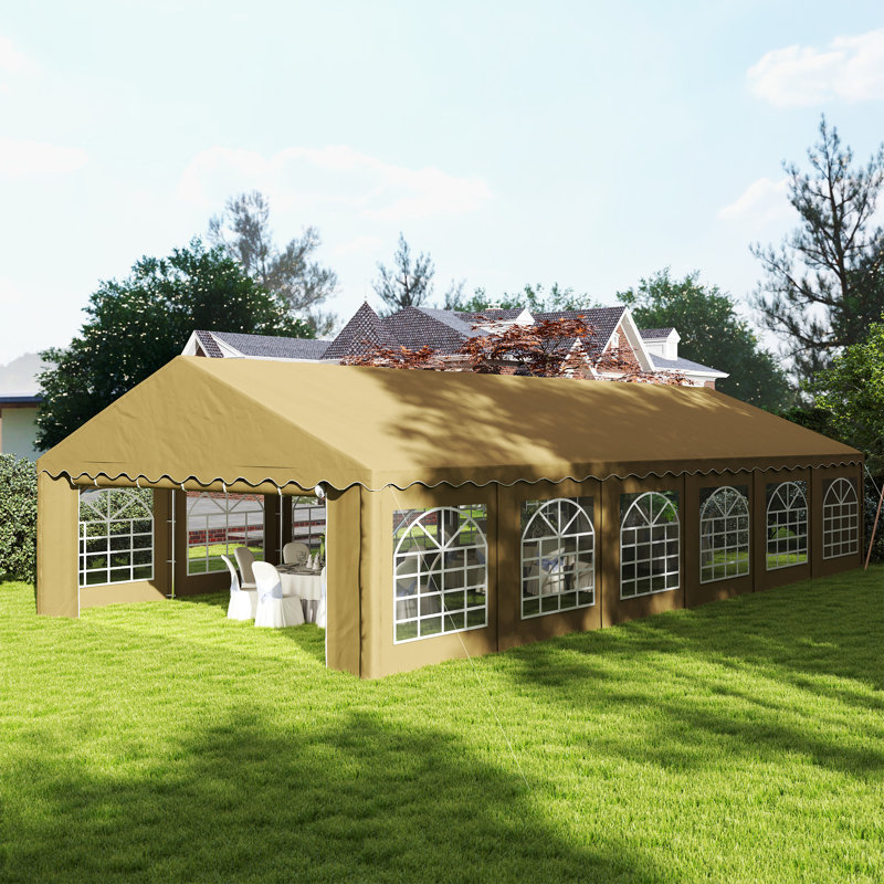 20' x 40' Heavy Duty Party Tent, Galvanized Outdoor Canopy Tent Large Event Shelter with Removable Sidewalls, 12 Windows and 2 Doors, Tents for Parties, Wedding, Events, BBQ Grill