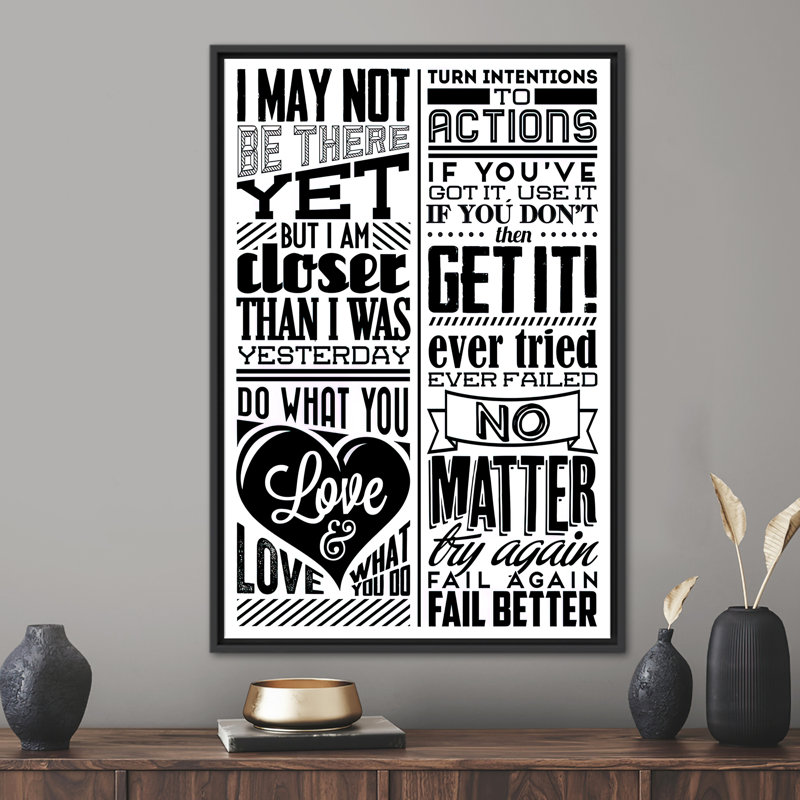 «I May Not Be There pourtant», impression sur toile, citations sur toile, H 65 po x l 45 po x P 0,78 po, Cadre flottant noir
