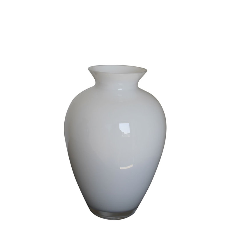 Kaly Glass Table Vase, 11.5" H x 8" W x 8" D, Opal