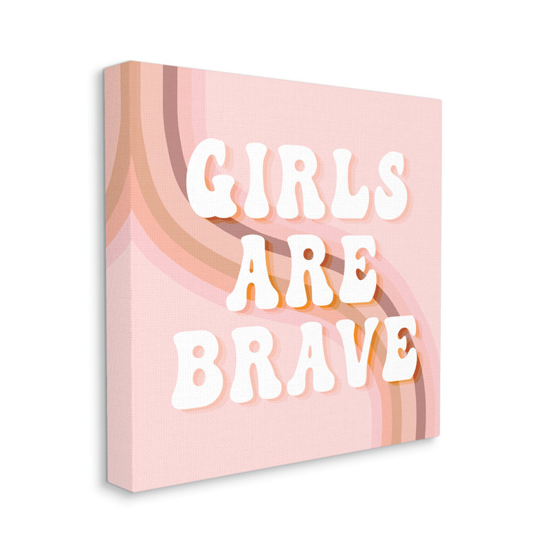 «Girls Are Brave Bold Retro», Toile tendue, H 36 po x l 36 po x P 1,5 po