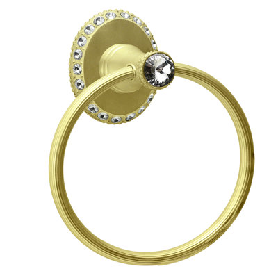 Anneau à serviette Caché II avec cristaux Swarovski transparents et mercure doré