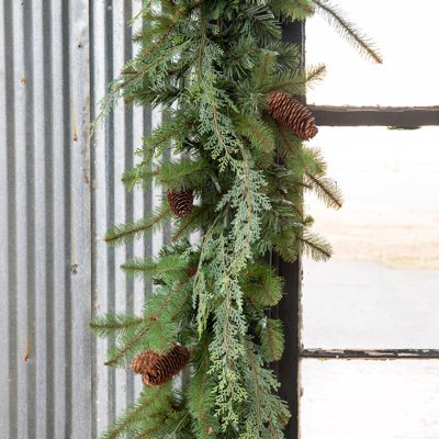 9.3' Evergreen Garland with Lights