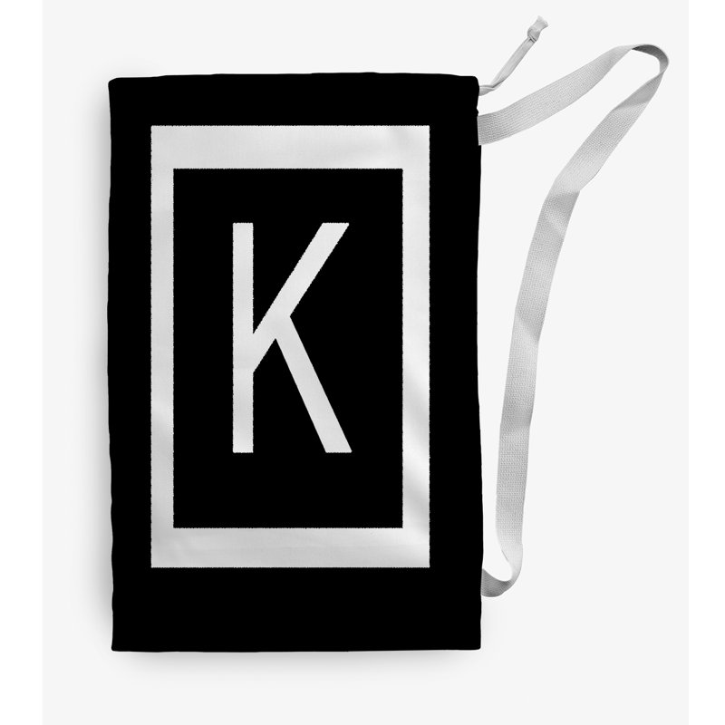Sac à linge Monogram, Petit (H 29 po x l 18 po), Noir