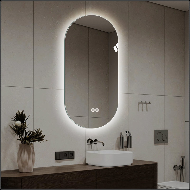 Miroir intelligent antibuée à écran tactile à DEL pour salles de bain modernes et salons de coiffure, 23,62 po x 47,24 po
