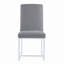 Set Of 2 Upholstered Dining Chairs With Chrome Metal Frame