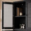 Armoire de rangement classique en métal avec 4 portes en verre et 4 tablettes