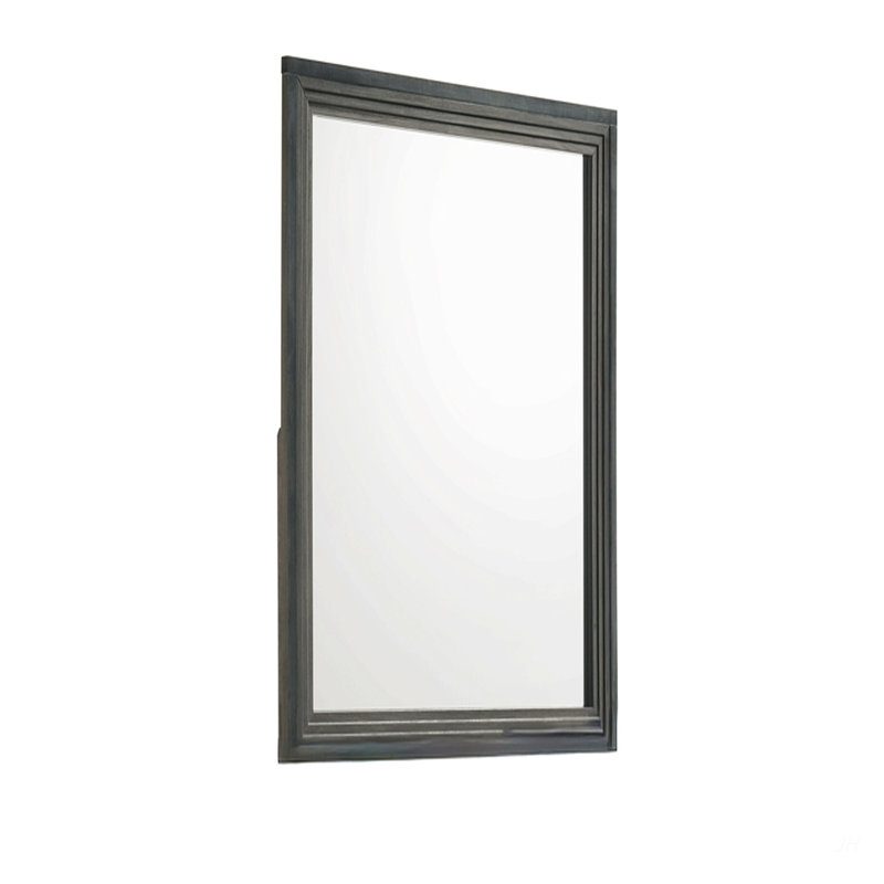 Miroir carré Colorado de style moderne en bois gris anthracite (miroir inclus seulement - commode non incluse)