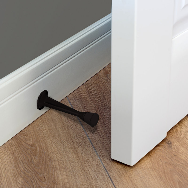 Butoir de porte en acier, Noir, 10