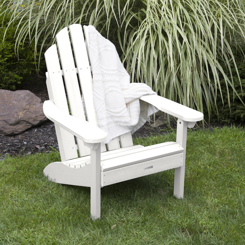 Chaise Adirondack en plastique avec table Anette, Blanc