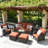 Wicker 5 - Person Patio Conversation Sets with Cushions-366435021