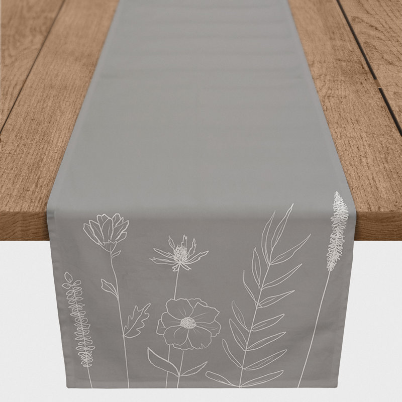 Chemin de table Alage, 90 po x 16 po, gris