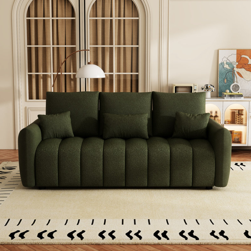 80,7 po Confort: tissu, bois massif, 3 sièges, pour le bureau avec velours: structure en bois, chambre à coucher