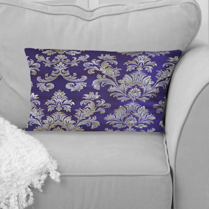 Coussin lombaire mauve et argenté - I