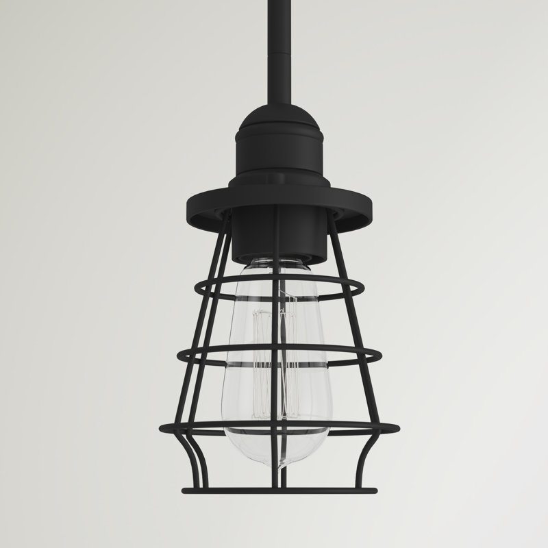 Brickhill 1 - Light Single Pendant, Flat Black