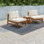 Ensemble de 2 chaises longues de patio modernes, bois d'acacia, style extérieur contemporain