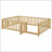 Full Size Wood Daybed With Fence Guardrails And 2 Drawers, Split Into Independent Floor Bed For Safety And Storage-844822979-844822990