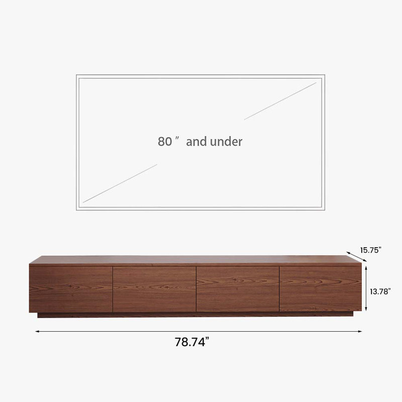 Comerico Modern Wood TV Stands, Minimalist Long Media Console with 4 Drawers