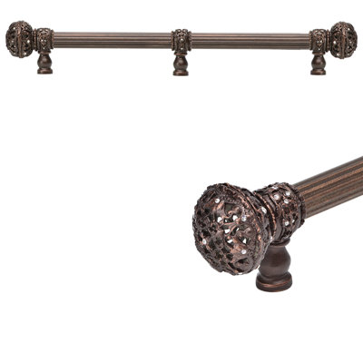 Juliane Grace with 5/8 reeded center long pull large finial with 65 Swarovski Clear Crystals with center brace