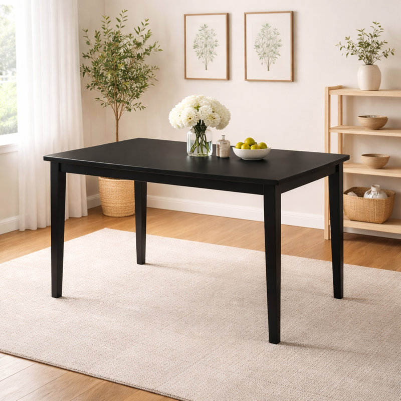 Table de salle à manger Phung, H 30 po x L 43,3 po x l 27,5 po, Noir