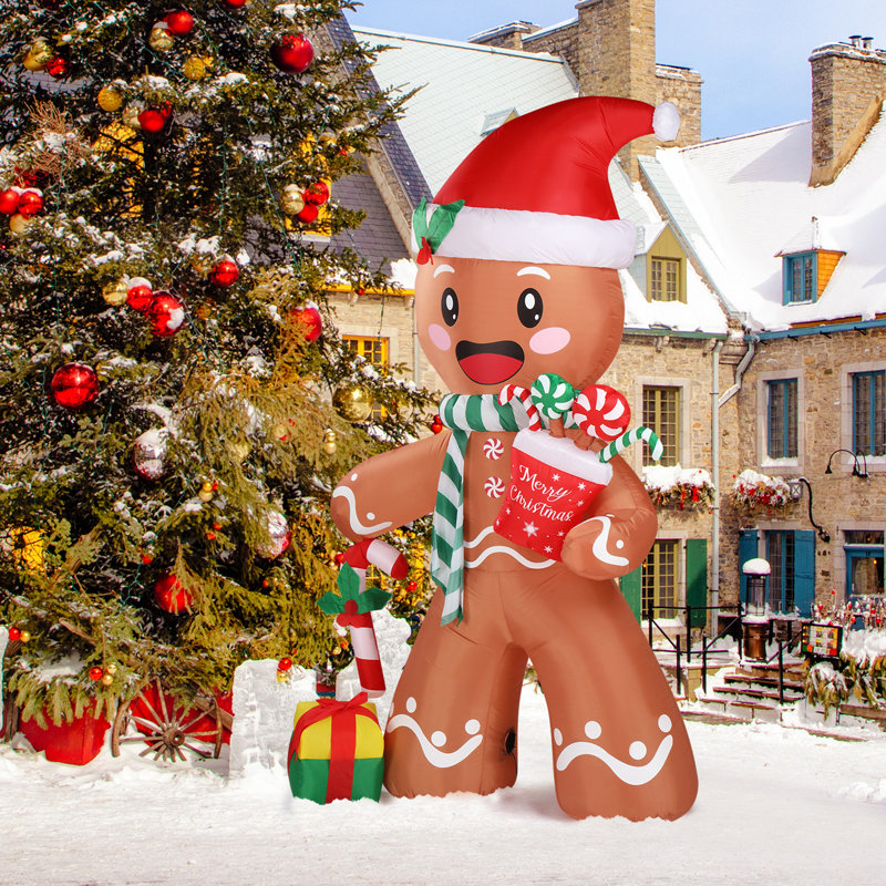 Décoration d'extérieur gonflable à DEL Gingerman