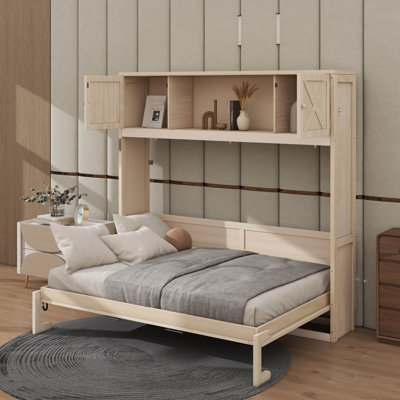 Queen Size Murphy Bed With Storage Cabinets